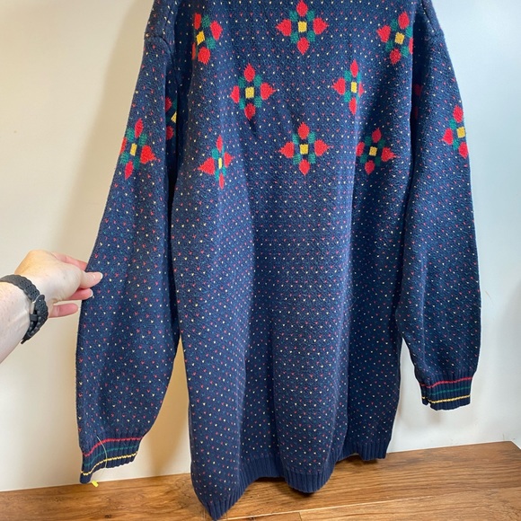 Vintage oversized Tunic cotton knit sweater small medium large retro 80’s 90’s - Picture 4 of 10